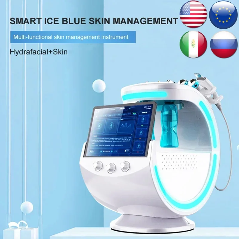 Многофункциональный ледяной голубой волшебный зеркальный анализатор кожи Спа