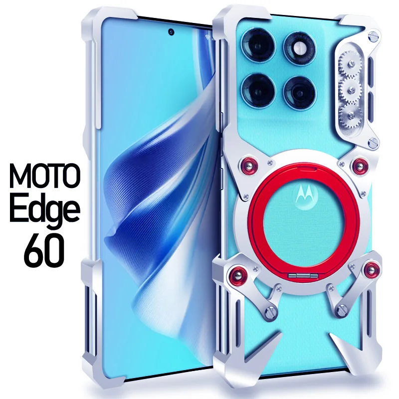 Фото Роскошный металлический защитный бронированный чехол для Motorola Edge 70 Edge 60 50 Pro Fusion Neo, вращающийся на 360 градусов кронштейн, задняя крышка №3
