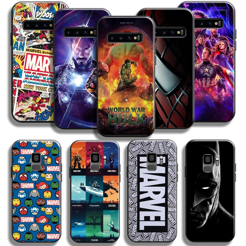 

Marvel Avengers Iron Man Phone Case For Samsung Galaxy S10 5G S9 S8 Plus S10 Lite S10E Coque Carcasa Black Silicone Cover Soft
