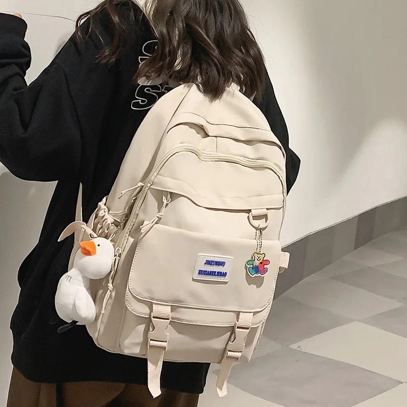 

Женский контрастный рюкзак в стиле пэчворк 2022, дорожный рюкзак из нейлоновой ткани с защитой от кражи, стильная школьная сумка, рюкзак для молодых девушек