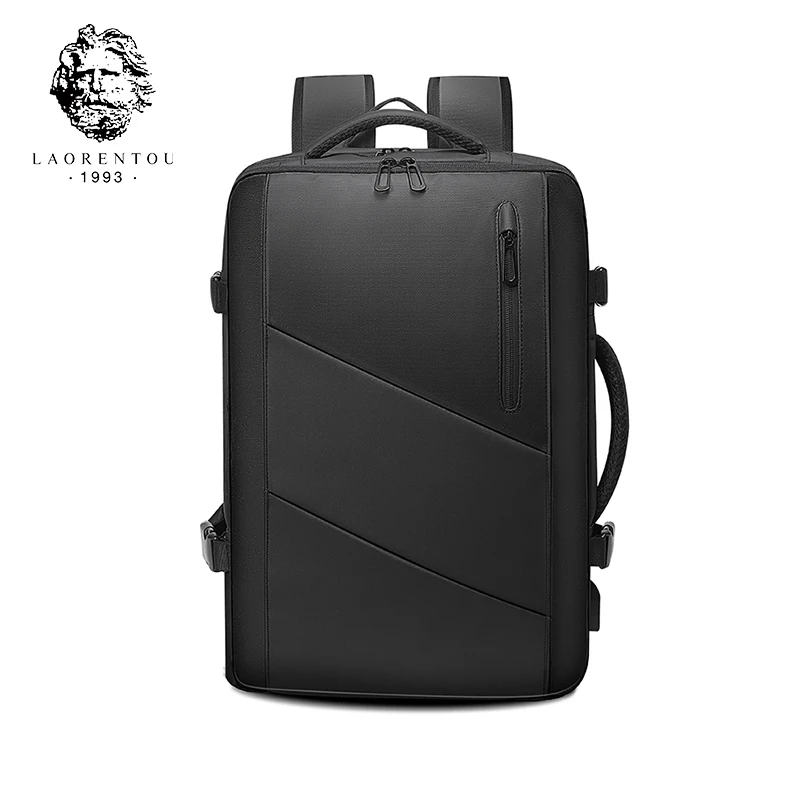 

LAORENTOU Anti Theft Fabric Backpack Men Waterproof Fashion USB Charging School Bag For Male Luggage Business Travel Laptop Bags
