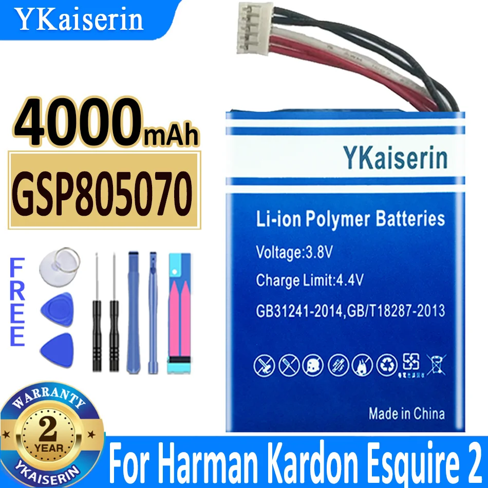 

YKaiserin Battery GSP805070 4000mAh For Harman Kardon Esquire 2 Esquire2 CP-HK03 Speaker Loudspeaker Bateria