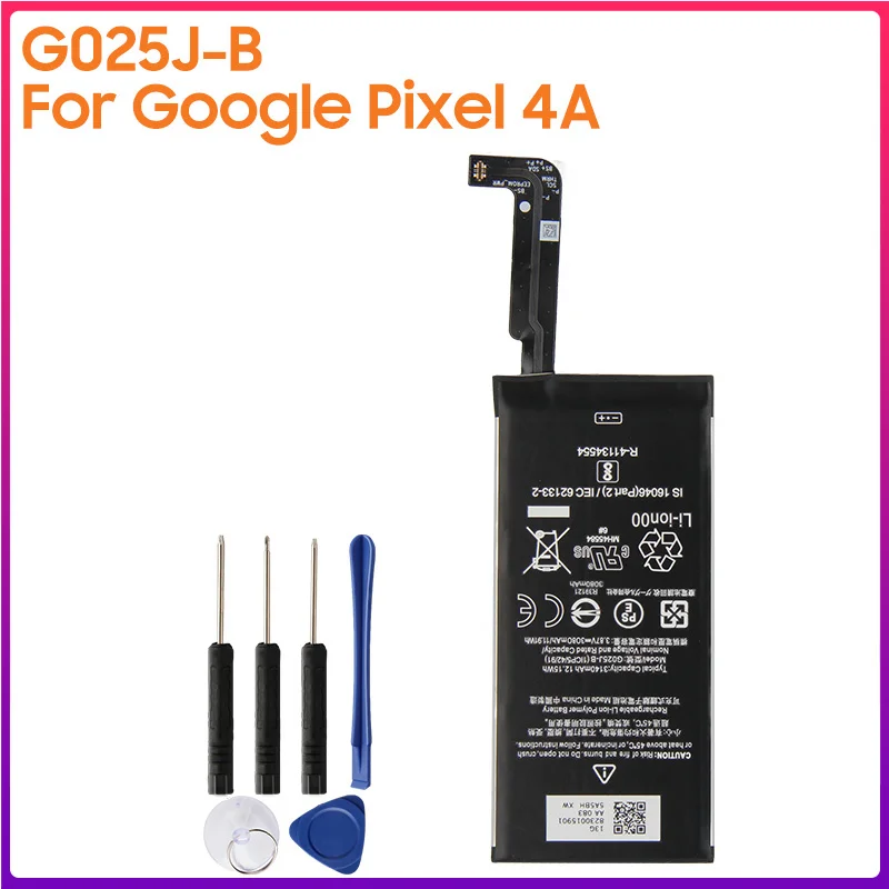 

Оригинальная Аккумуляторная батарея для Google Pixel 4A, Оригинальная батарея 3080 мАч