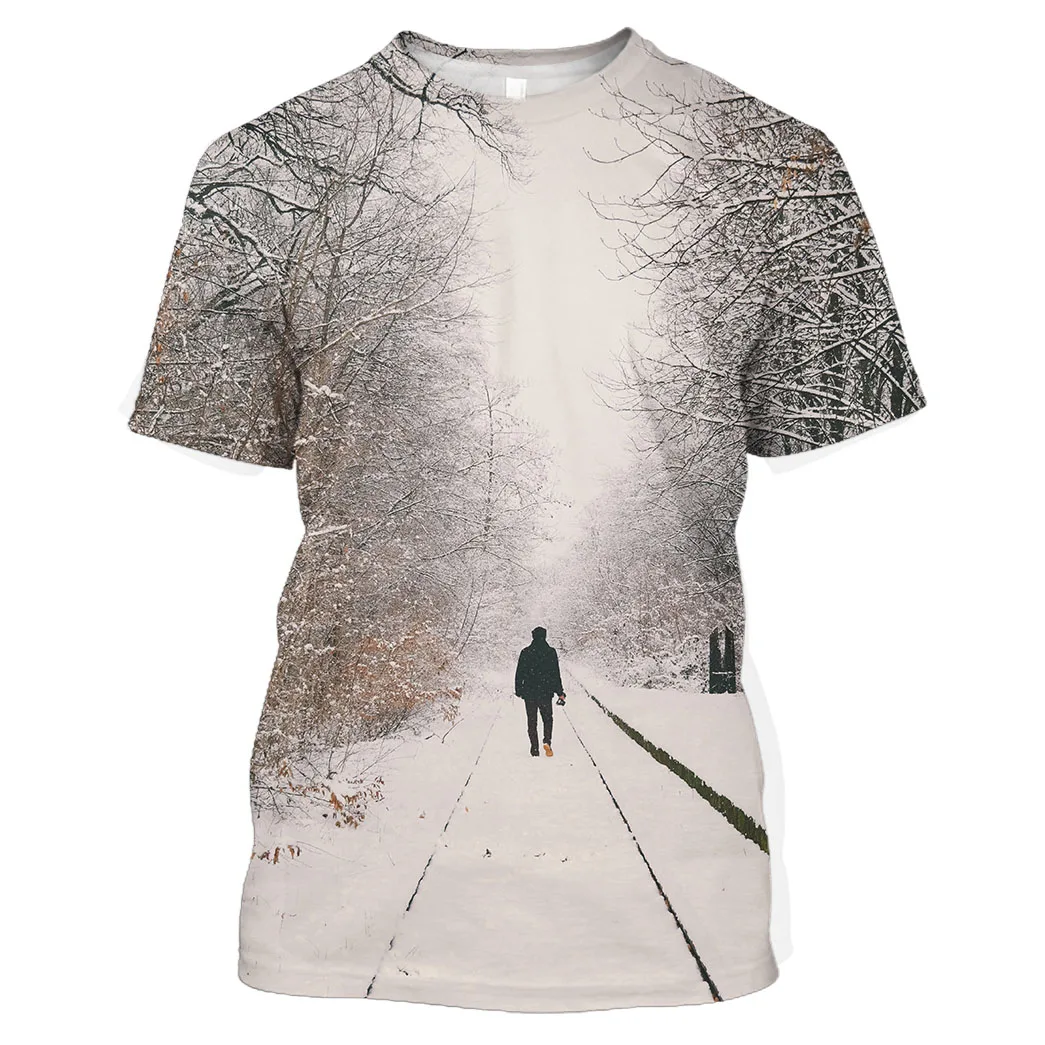 

Jumeast Men 3D Graphic T Shirt Oversized Printed T Shirts For Men Clothing Snow Premium Merchandise Streetwear Comfortable Tops