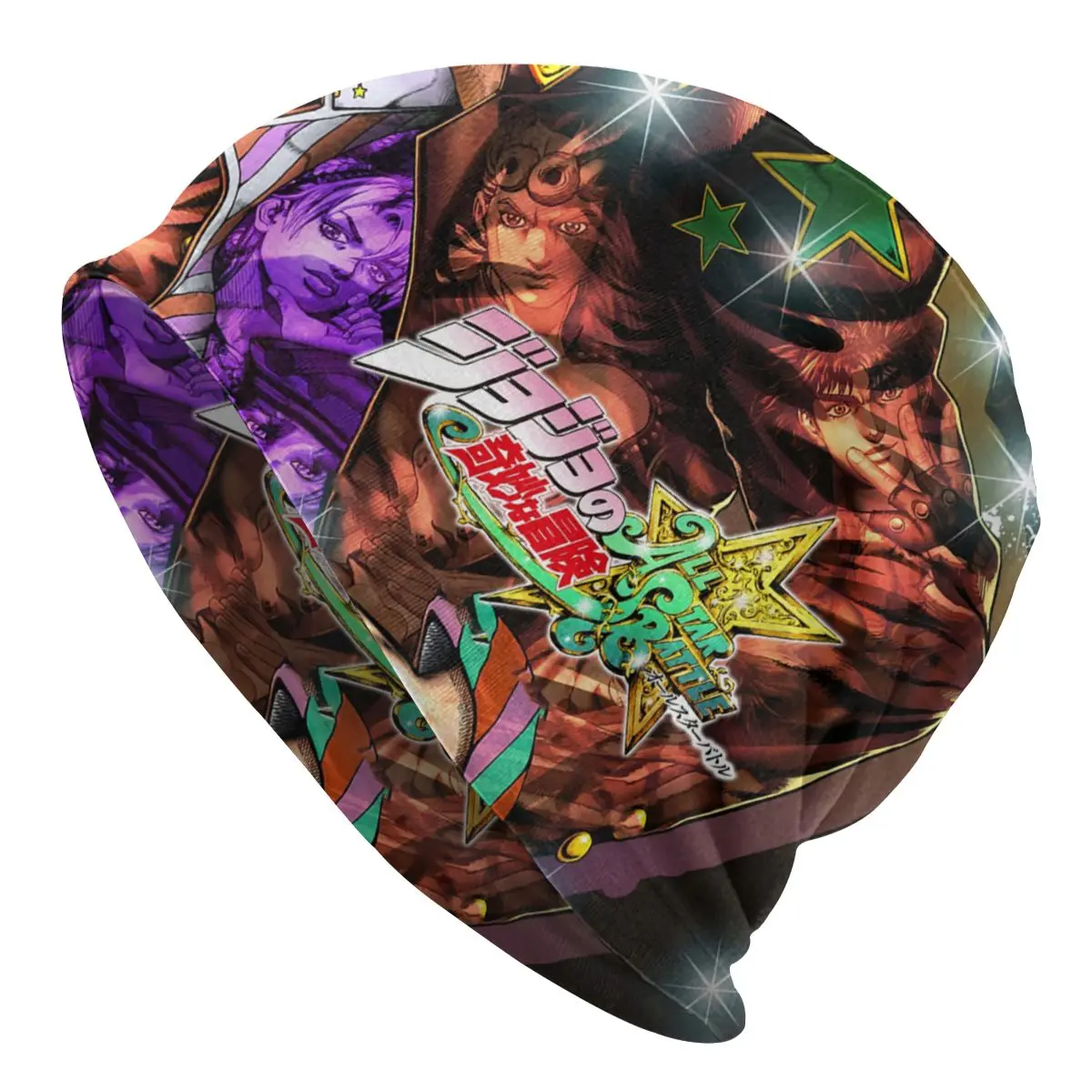 

JoJo's Bizarre Adventure Anime Beanie Knit Hat Breathable High Quality Spring Printed Outdoor Hats for Men Women Knitted Beanies
