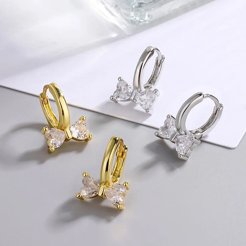 Женские серьги-Клипсы из нержавеющей стали с цирконом