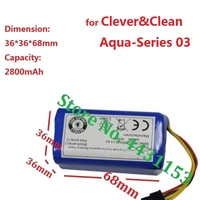 2800mah li ion battery pack for cleverclean aqua series 03 robot vacuum cleaner part accessories 14 4v 14 8v new 18650