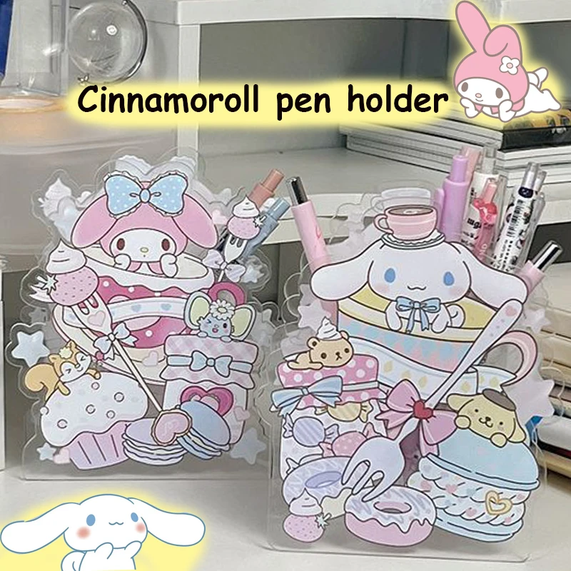 

Sanrio Kawaii Kuromi ручка держатель My Melody Cinnamoroll студенческие Канцтовары мультяшная Кисть для макияжа настольное украшение для хранения