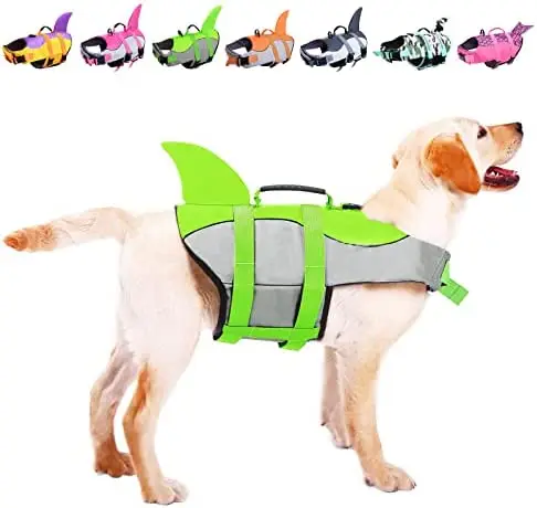 

Dog Life Jacket Pet Life Safety Vest for Swimming Boating Dog Shark Life Jackets Swimsuits for Pool Dog Water Floatation Vest