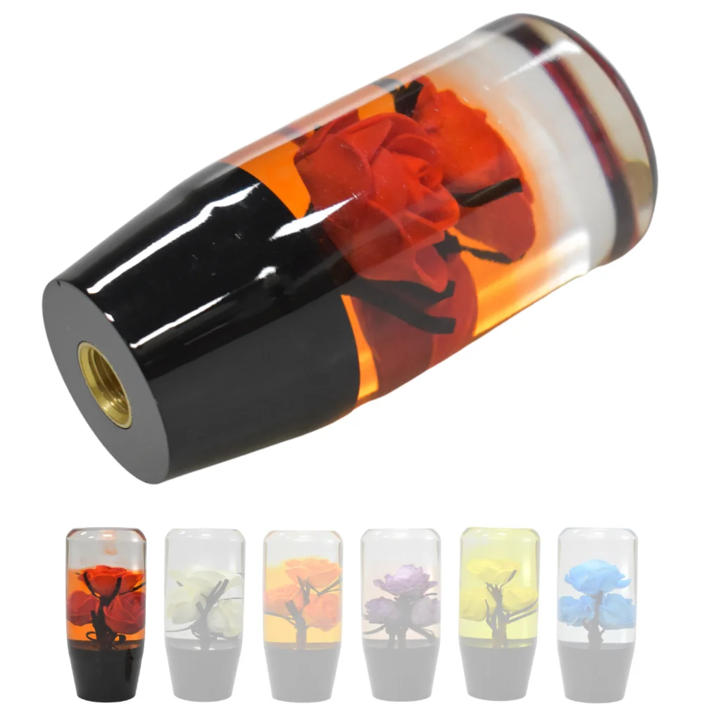 

Gear Shift Knob Underwater Flower in Bubble Water Stick AT MT Universal Transparent Shifter Lever Head Screw-in Car Parts