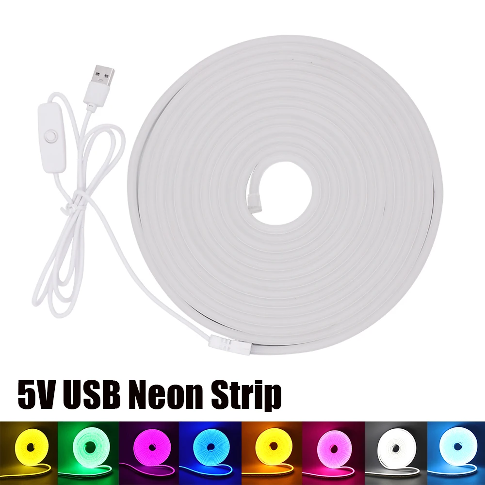 

DC 5V USB Neon Strip Waterproof DIY Home Decor 120Leds/M SMD 2835 Red Pink White Ice Blue 1m-5m Flexible Ribbon Rope LED Strip