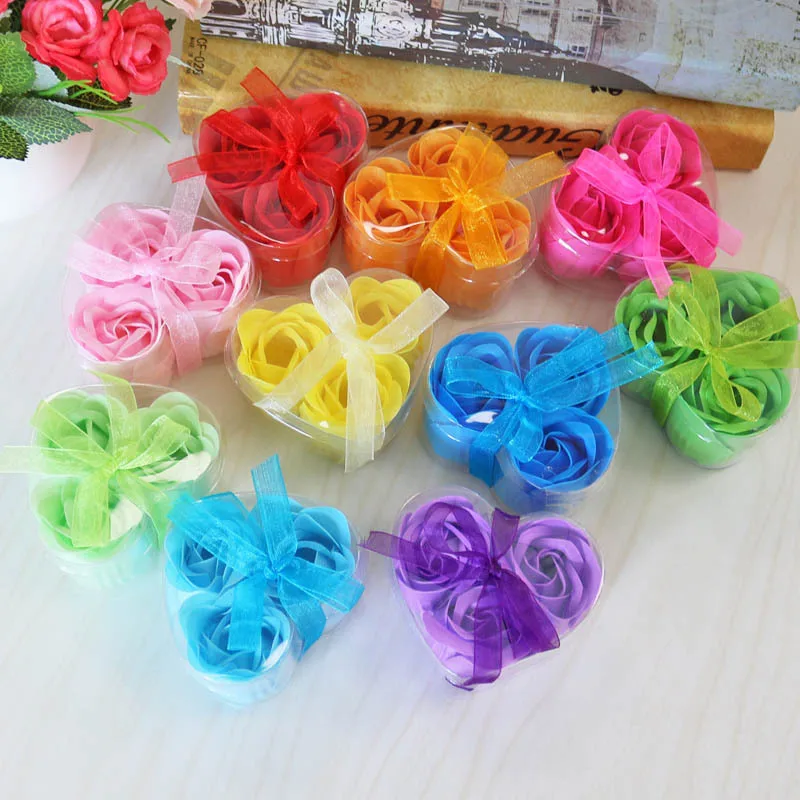 20 Box Heart Rose Flower Handmade Scented Bath Body Soap Wedding Gifts for Guests Bridesmaid Present Party Favors Souvenirs |