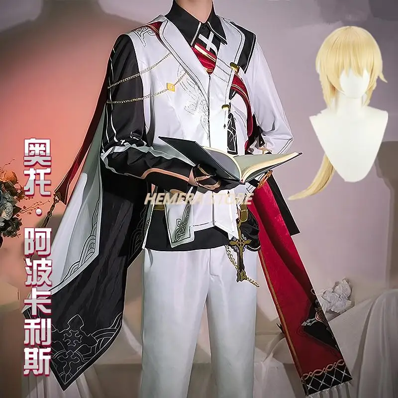 

Предпродаваемые костюмы для косплея игры Honkai Impact 3 Аниме Отто Апокалипсис костюмы на Хэллоуин Мужское пальто Искусственные Брюки Пояс парик аксессуары