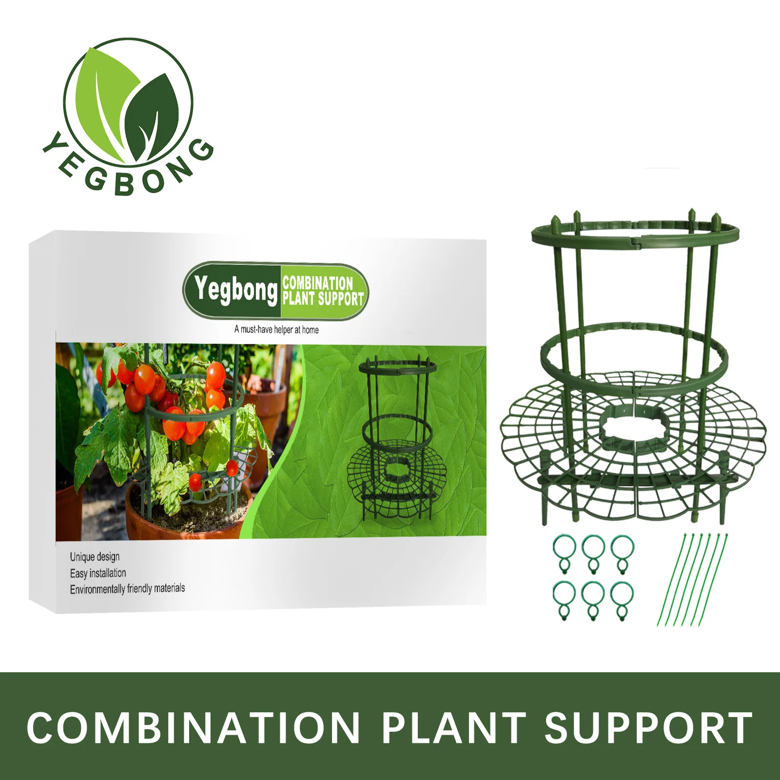 

Plant Stand Fruit Vegetable Support Bracket Flower Rack Fixed Shape Pile Ring Plastic Plant Cage Shelf Garden Supplies