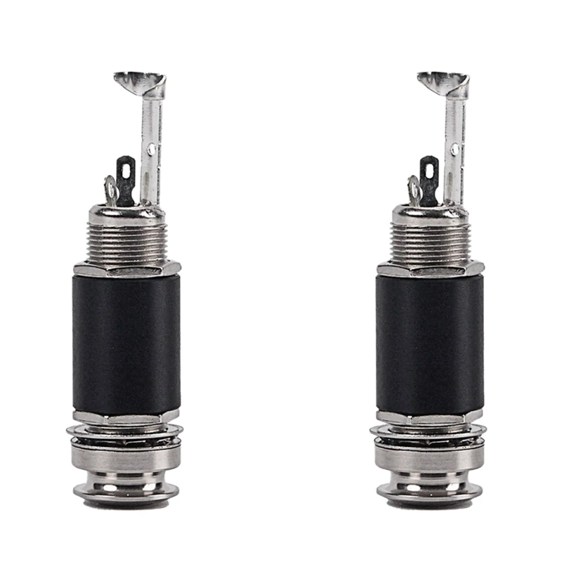 

2Pcs 1/4 Inch 6.35Mm Acoustic Electric Guitar Bass Output Jack Strap Button Endpin Plug Socket Stereo Cylinder