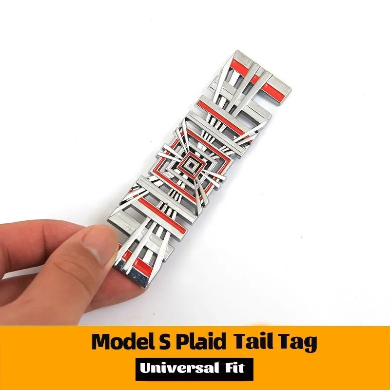 Клетчатый значок модели S бирка с хвостом эмблема наклейки логотипом стикер для