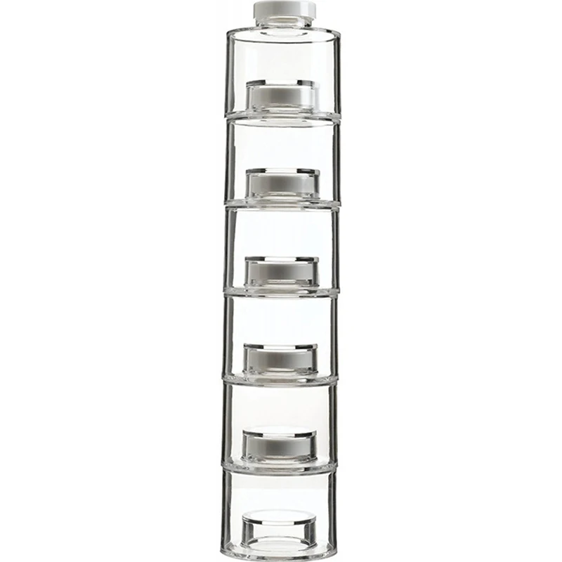 

6Pcs Stackable Storage Jar Spice Storage Boxes Transparent Spice Tower Racks