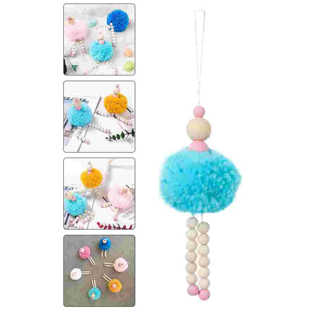 

Baby Ornament Pendant Tent Hanging Decor Nursery Mobile Crib Photo Room Fur Bead Wood Prop Chime Photography Shower Gift Wind