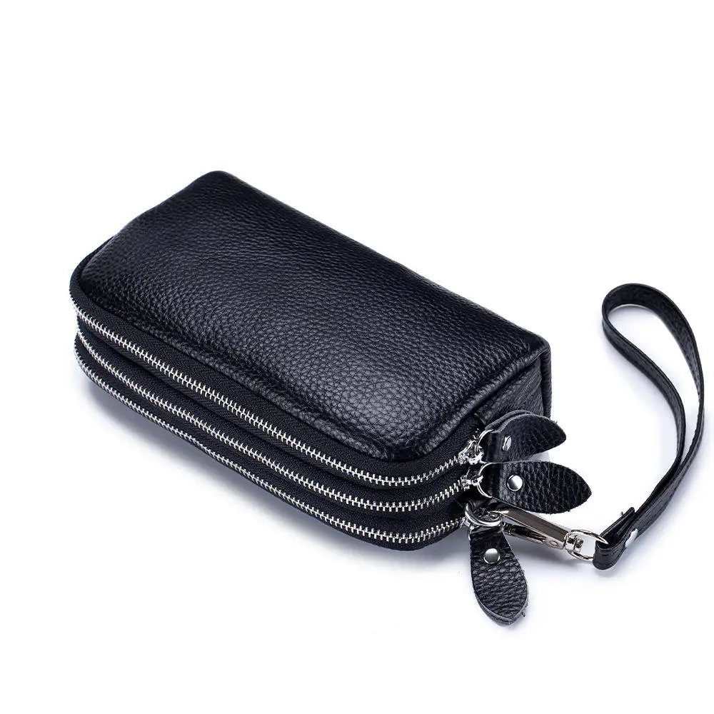 Leather Wallets for Women Mini Billeteras Para Short Portefeuille Femme Wallet Black Monedero Mujercarteira Feminina  Zipper