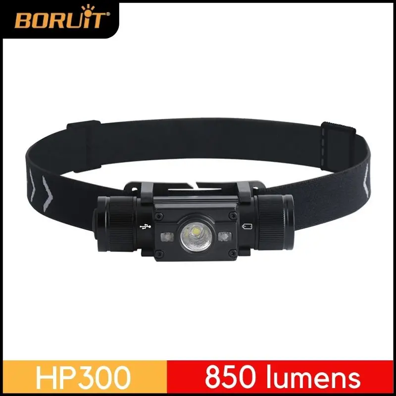 

BORUiT HP300 1000 Lumens Type-C Rechargeable Headlamp XM-L2 XPE LED Powerful Flashlight Waterproof Headlight for Camping Hunting