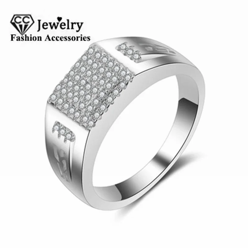 

CC S925 Silver Rings For Men Luxury Trendy Bridegroom Wedding Jewelry Gentleman Love Promise Engagement Party Ringen CC689
