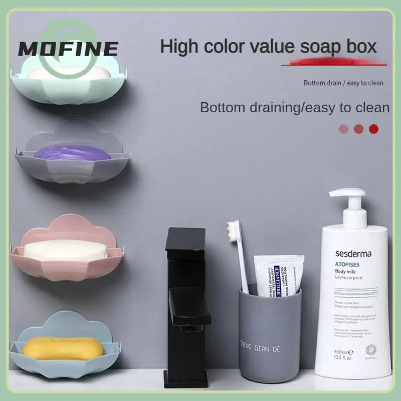

1/3/4 Layer Non-perforated Large Soap Box Bathroom Accessories Bathroom Soap Container Suction Cup Soap Dish Waterproof Soap Box