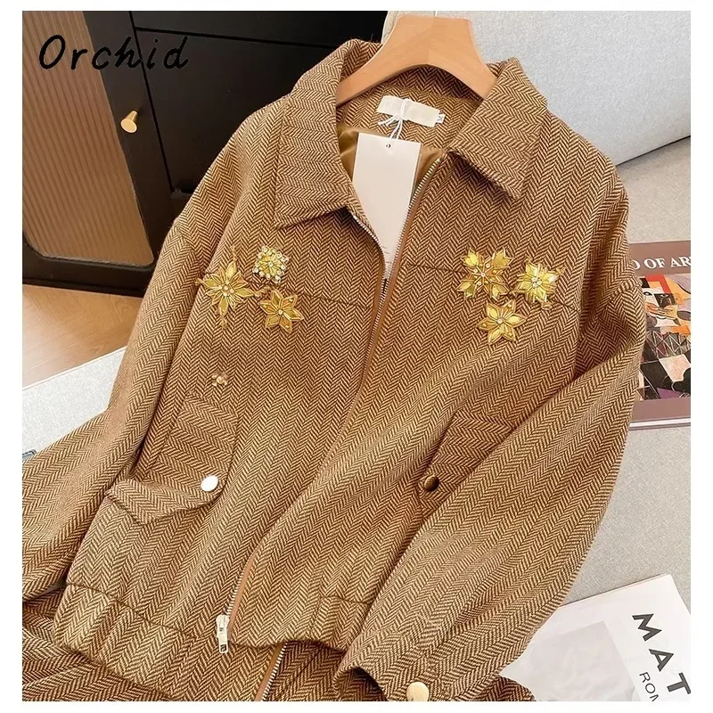 2024 Осенний винтажный элегантный стильный комплект из 2 предметов женское пальто