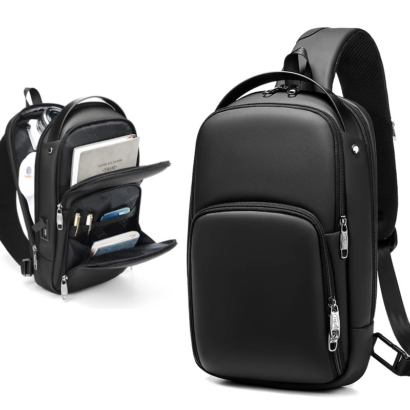 

2023 new Men's Chest Bag for USB charging travel Shoulder bag High-quality Sports Messenger Bag fashion Waterproof Crossbody Bag