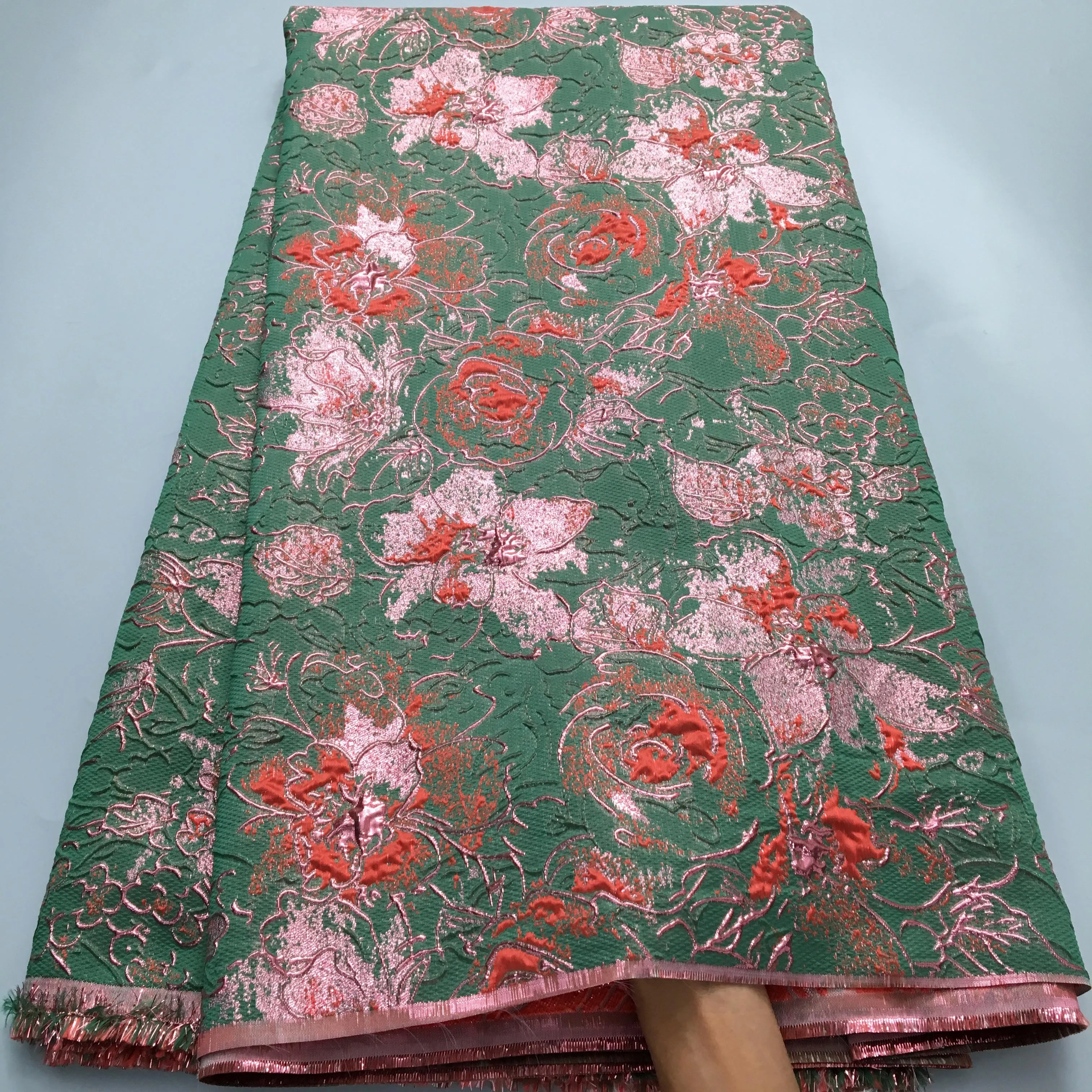 Африканское парчовое кружевная ткань 2024 высокое качество 5 ярдов нигерийская