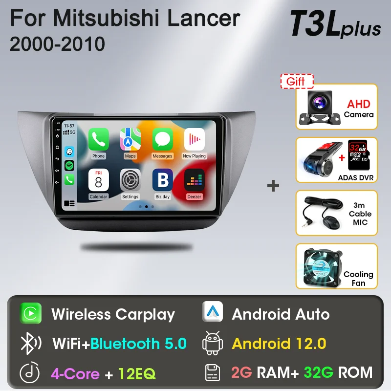 

Автомагнитола для Mitsubishi Lancer 9 CS 2000-2010, 2 Din, Android 12