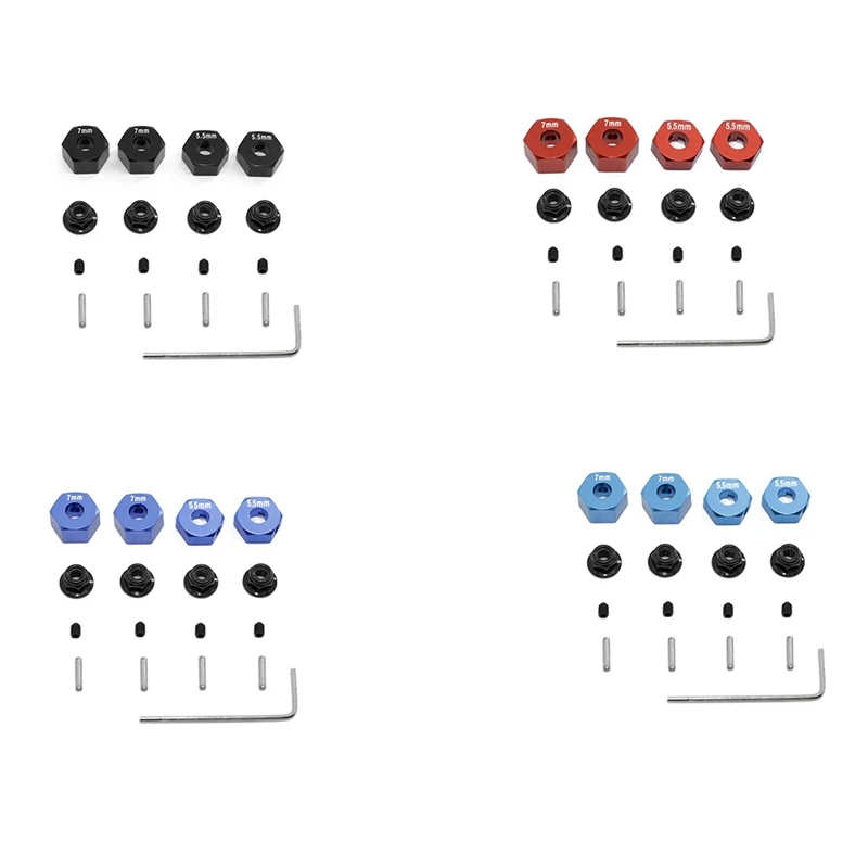 Metal Hex Wheel Hubs Pins And M4 Flanged Lock Nuts Set For Traxxas Slash 2WD 1/10 Upgrade Parts Replace 1654 3654