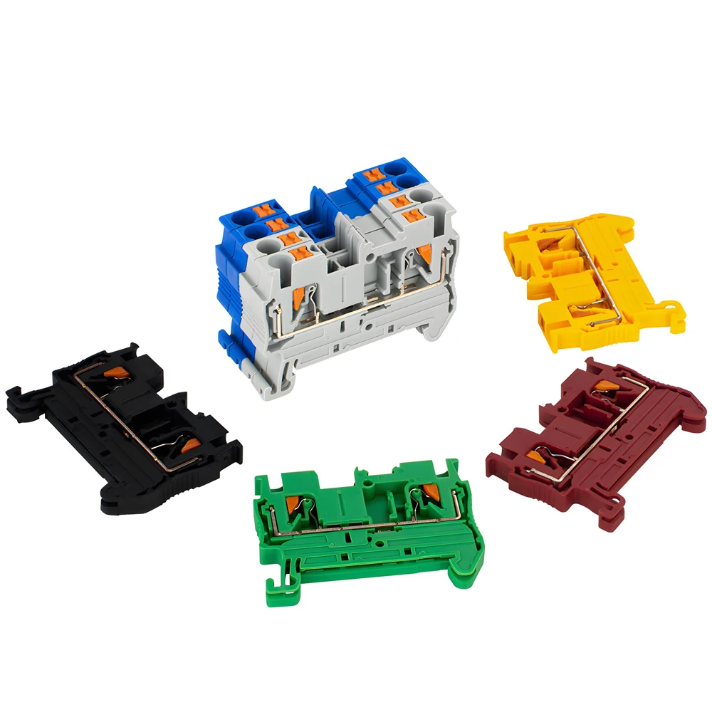 

10pcs Din Rail Terminal Block PT-2.5 Push In Terminal Connector Spring Screwless Electrical Wire Conductor PT2.5 Wire Connector