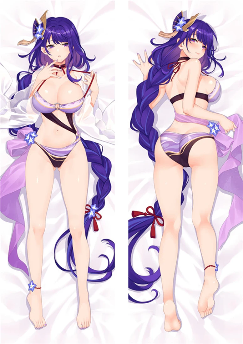 

Наволочка Raiden Shogun Dakimakura Waifu, наволочка Genshin Impact для косплея, 2-сторонний принт, аниме декор, обнимающий тело, чехол для подушки, подарок отаку