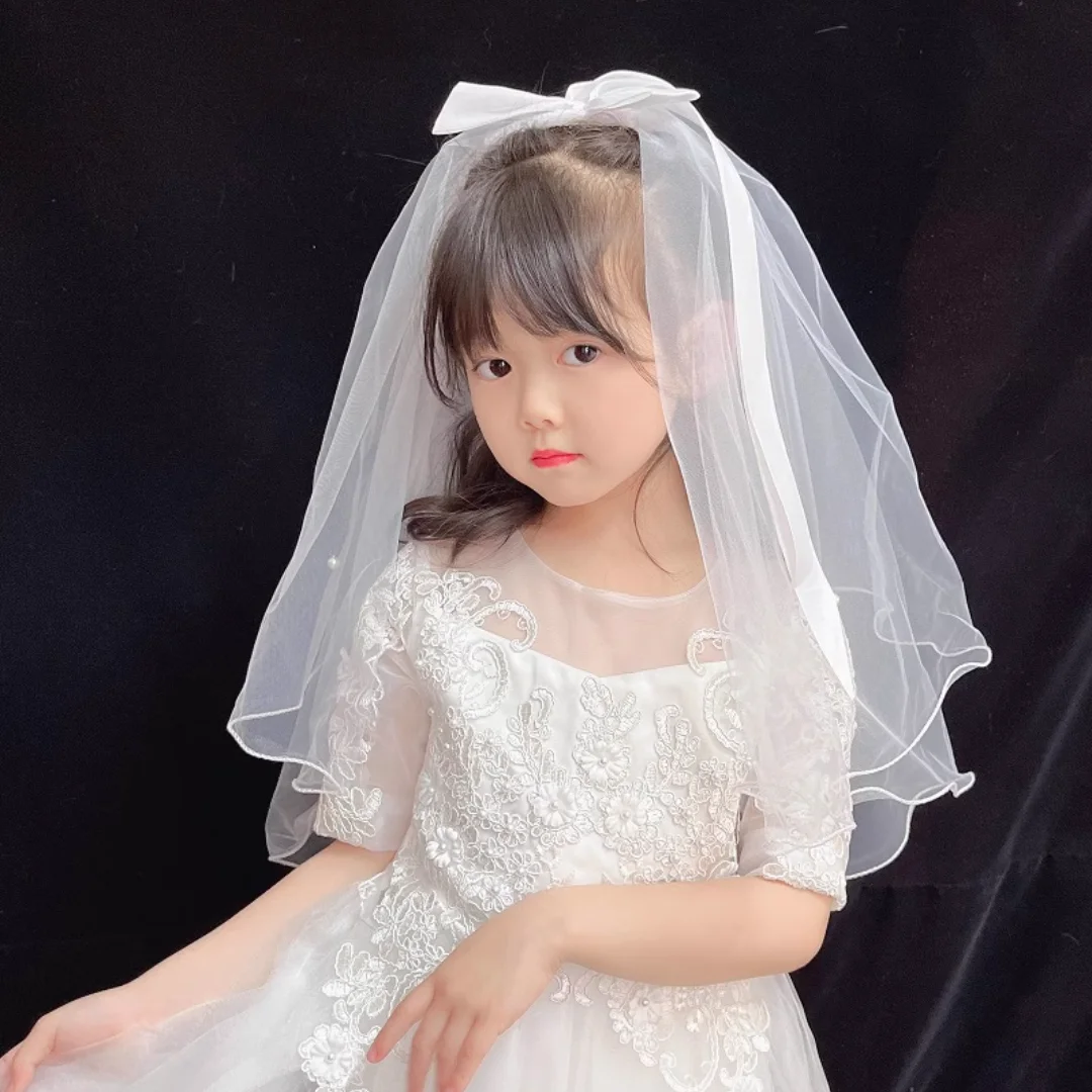 

Wedding Veil for Kids With Comb Girls First Communion Veil Tulle Veils Wedding Hair Accessories 2 Tier Birthday Party Hari Veil