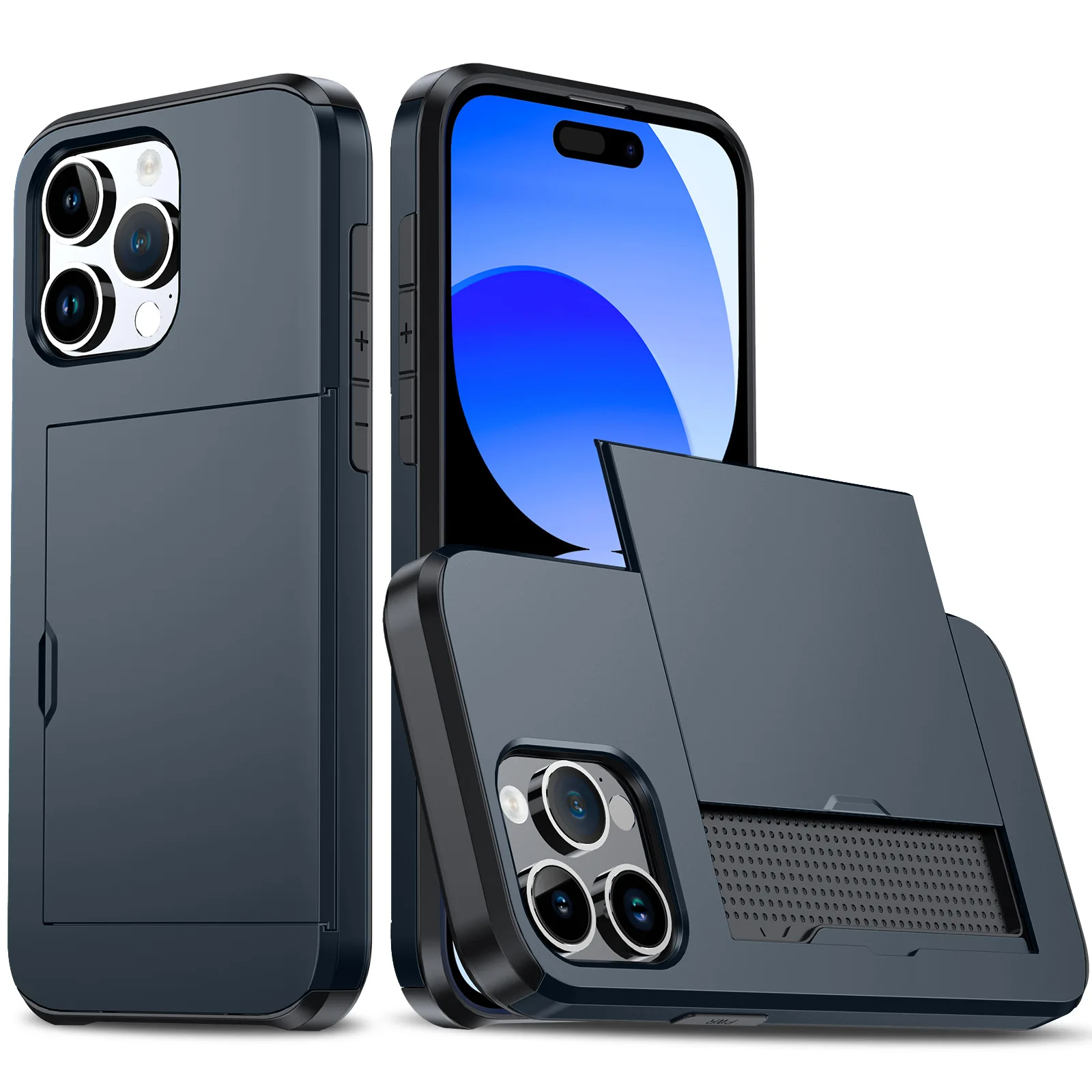 Чехол-кошелек со скрытым держателем для кредитных карт iPhone 16 Pro Max 15 14 13 12 11