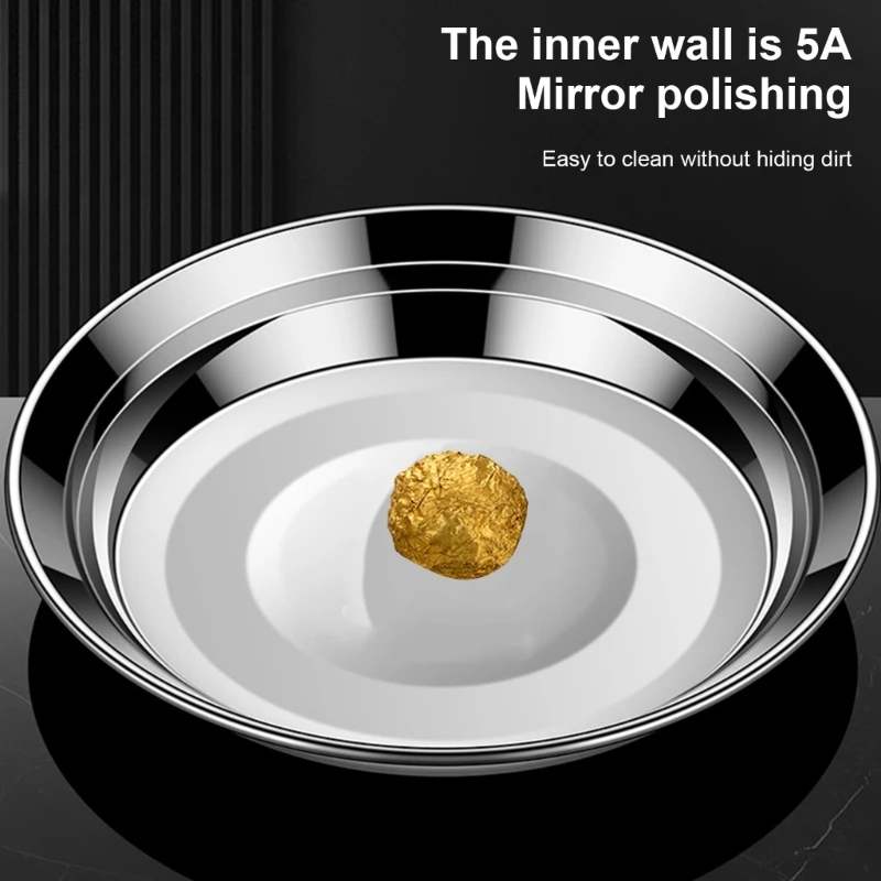 3 упаковки тарелки из нержавеющей стали 316 для семейного обеда углубленное