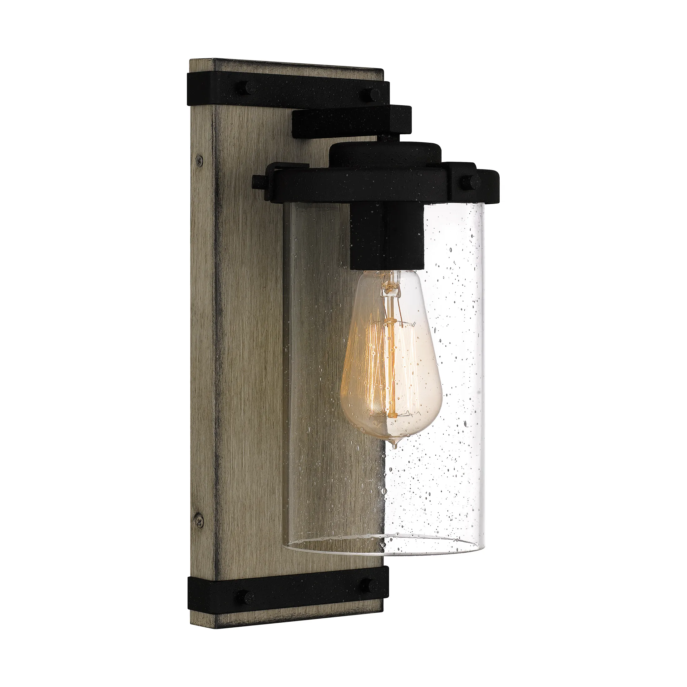 1-Light Natural Iron Outdoor Wall Lantern