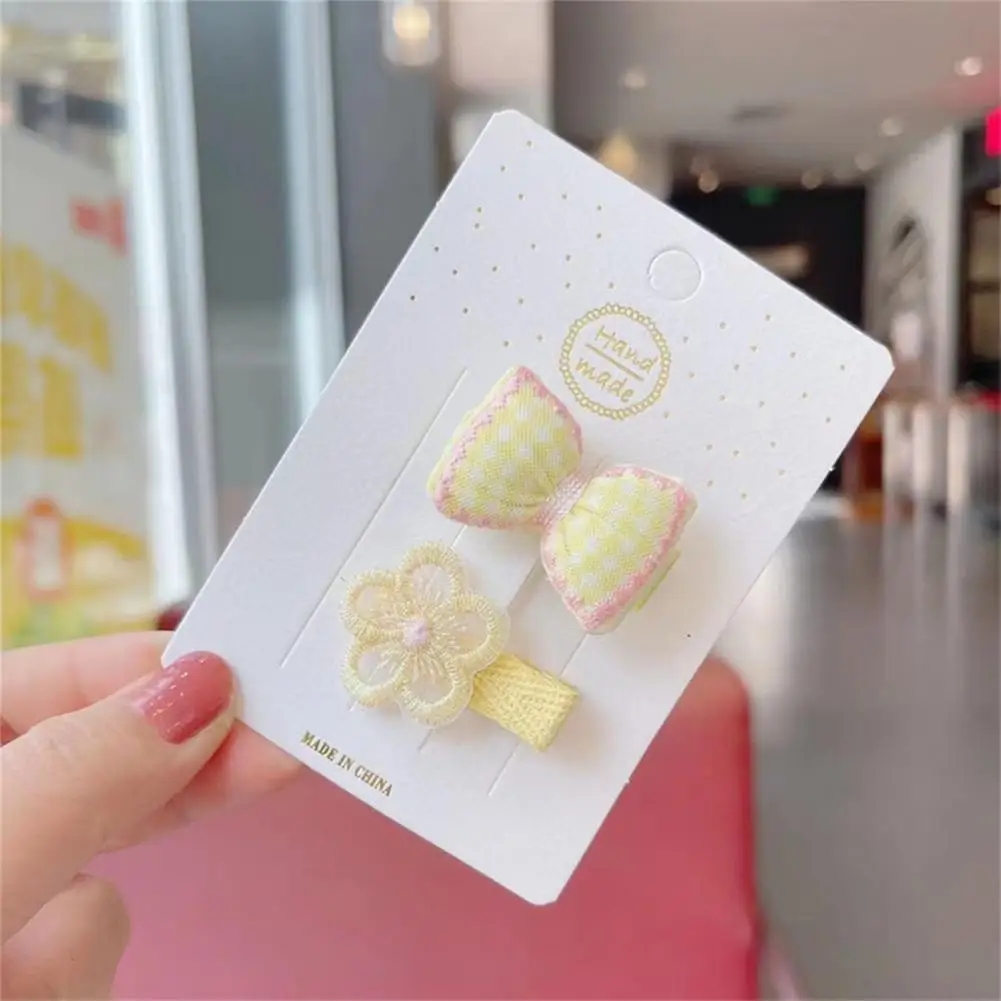 

Kids Hair Barrette Floral Decoration Fabric Wide Brim Fashion Princess-style Bowknot Hair Clip Hairpin for Photography