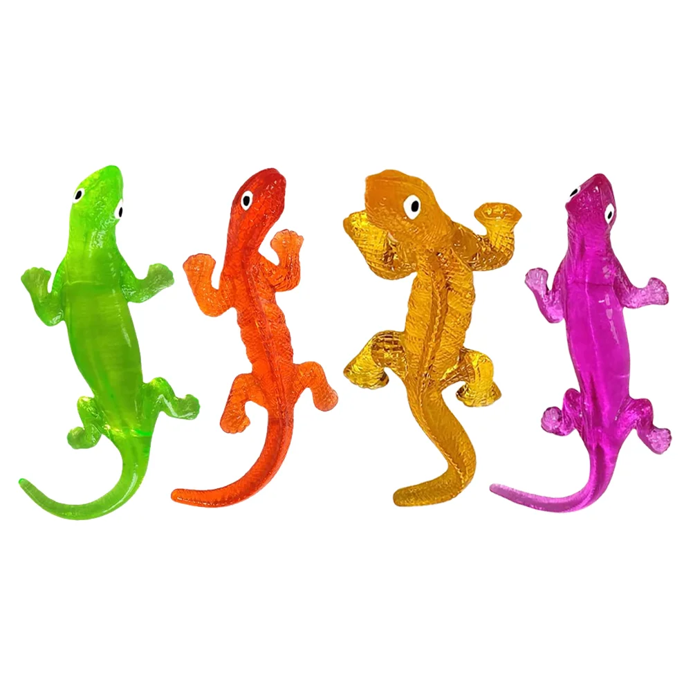 

4pcs Funny Stretchy Lizard Toys Stretchable Lizard Toys Elastic TPR Lizard Toys Random Style