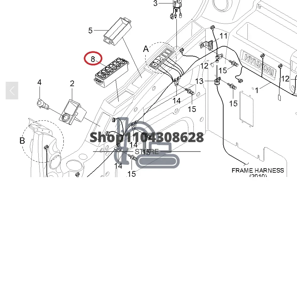Фото Мембранный переключатель LIGHT WIPER (коробка управления) 21Q6-30601, R140-9A, R160-9S, R210-9, R180-9, R150-9, R220-9, R290-9, R350-9, R480-9 №3