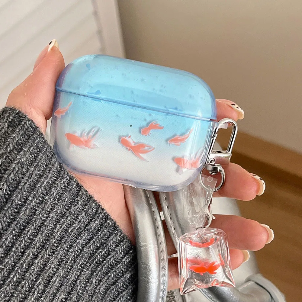 Фото Симпатичные и декоративные наушники koi с градиентом для airpods 2 3 4 Мягкий защитный чехол из ТПУ для airpods pro 2 2nd charge box чехол №1