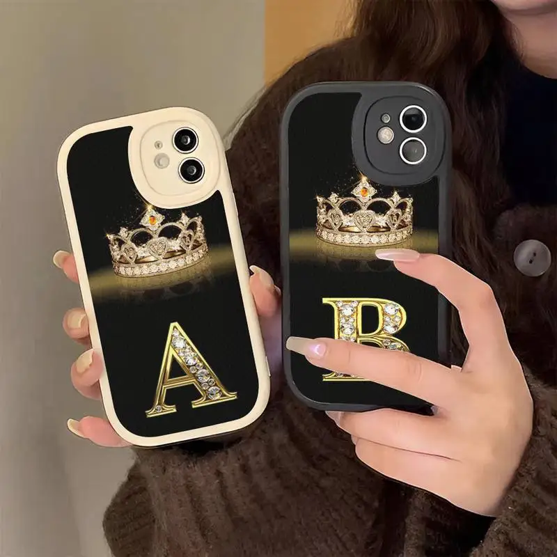 

Diamond Crown Letter Phone Case Hard Leather Phone Case for iPhone 13 12 Mini 11 14 Pro Max Xs X Xr 7 8 Plus 6 6s Se 2022