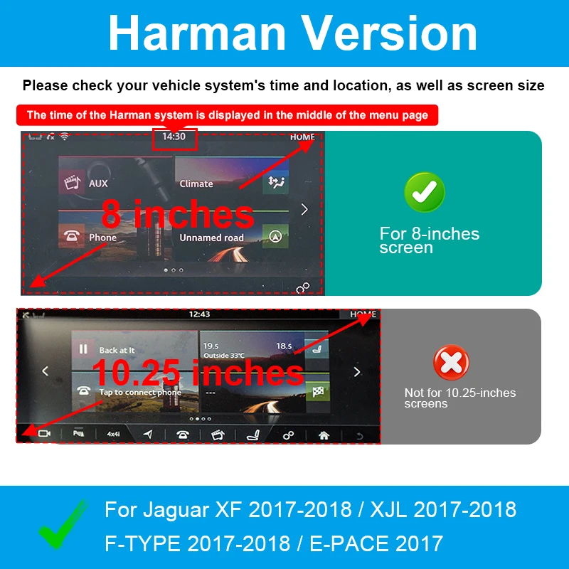 

Беспроводной Carplay Android Auto 2025, подходит для Jaguar XF/XJL/F-TYPE/E-PACE 2012-2018, комплект умных автомобильных систем с зеркалом, аксессуары