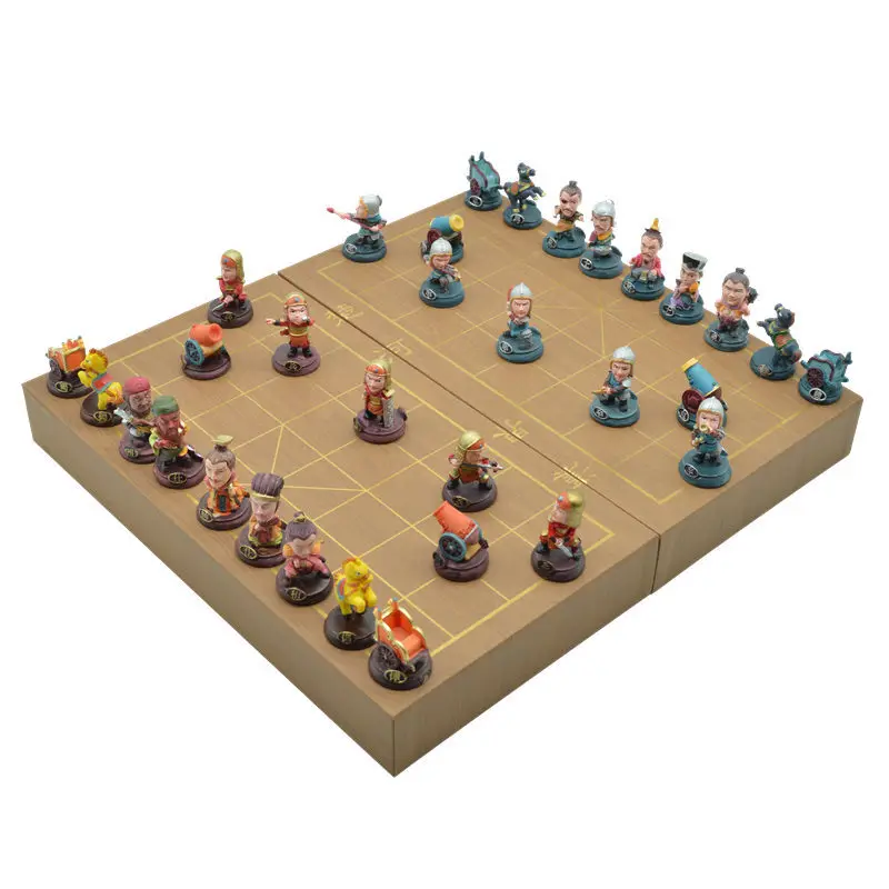 Китайские шахматы из массива дерева шахматная доска версия Q трехмерная глина