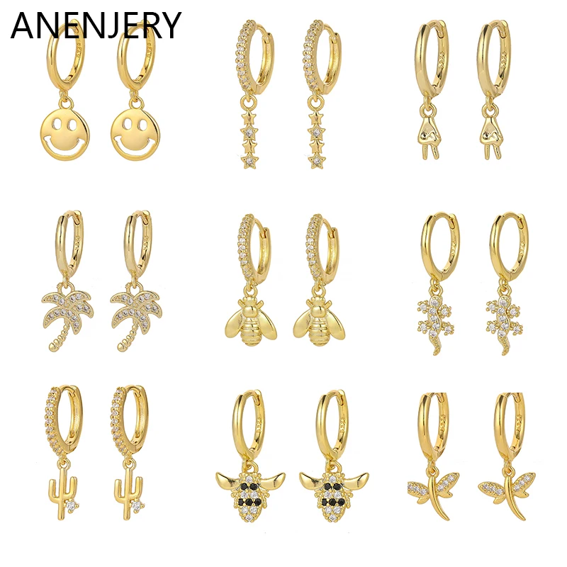 

Женские серьги в виде звезд ANENJERY, серебристого цвета, ювелирные изделия с животными, оптовая продажа