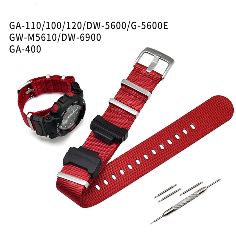 

Suitable for Casio G-Shock 16mm Nylon NATO Watch Strap Adapter GA-110 100 120 DW-5600 DW-6900 Watchband Connector Bracelet Band