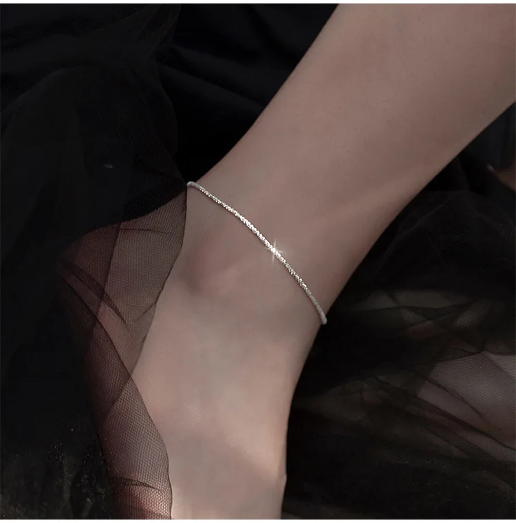 Минималистичные 100% стерлингового серебра 925 пробы модные ножные