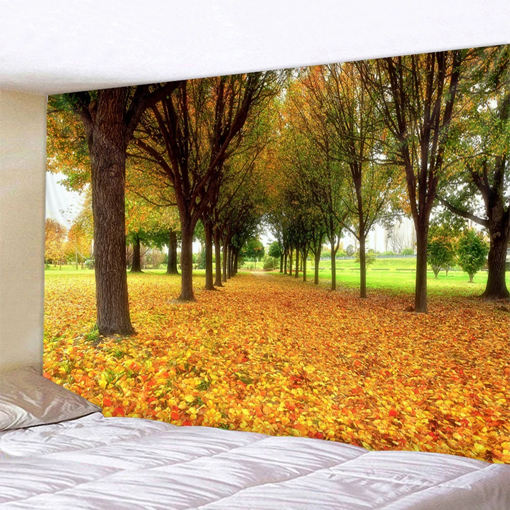 

Charming Forest Treetop Landscape Tapestry Green Fresh Natural Tapestry Printing Wall Hanging Home Decoration