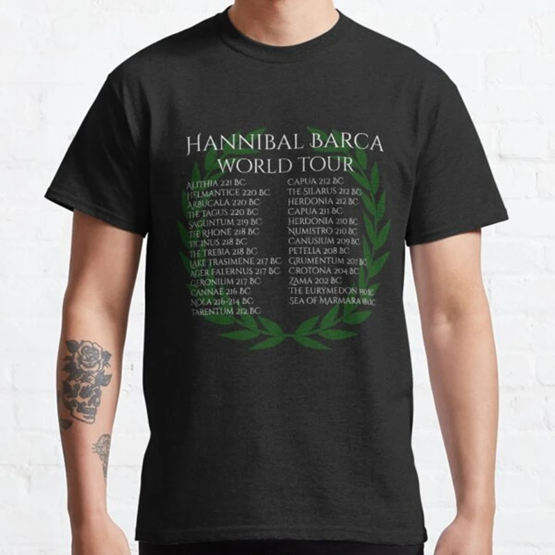 

Ancient Rome Hannibal Barca World Tour Men T-Shirt Short Sleeve Casual 100% Cotton T Shirt