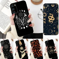 witch pattern phone case for sumsung a53 a13 a12 a52 a51 a73 a32 a50 a20 a21 a22 a31 a40 a70 s silicone black coque